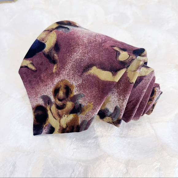 Guy Laroche Cherub Print Men’s Silk Tie Wedding - Picture 5 of 8